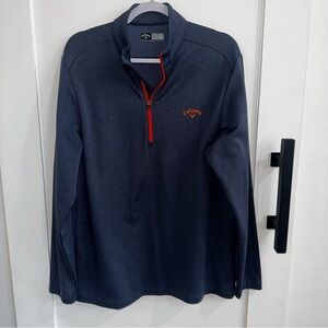 Callaway Navy 1/4 Zip Pullover w/Orange Accents. Medium. Like New Condition!